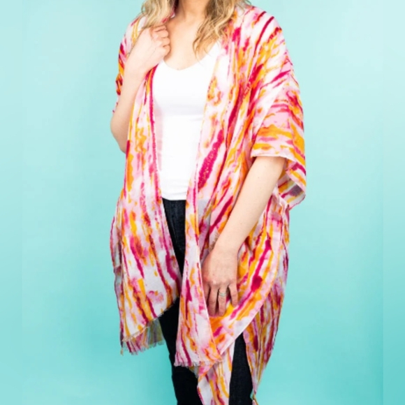 Red Kimono Beach Cover Up - Picture 1 of 9